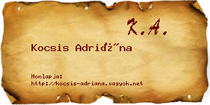Kocsis Adriána névjegykártya