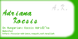 adriana kocsis business card